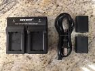 90091264 Neewer Dual Battery Charger Sony Compatible Plus Extra Batteries