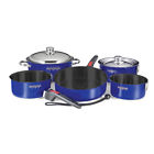 A10-365l-cb Magma Nestable Piece Teflon Stainless Steel Cookware Cobalt 088379108794