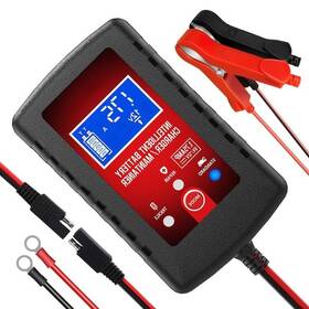 Adrinfly 762262636143 1.75-amp Smart Car Battery Charger 6v 12v With Lcd Screen Trickle