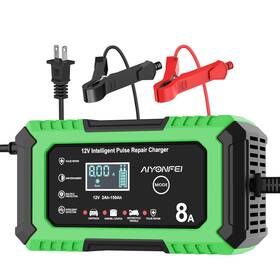 Aiyonfei 759172971402 12v 8a Smart Trickle Battery Charger And Maintainer For Lifepo4 Lead Acid Agm