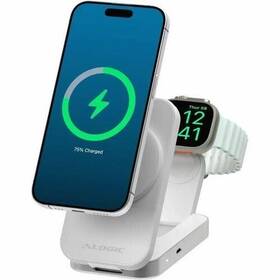 Al21wcfl-wh Alogic New Flip 2-in-1 Qi2 Fast Wireless Charging Stand - For