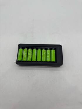 Hptch0036a Amazon Basics Rechargeable Aa Nimh Batteries Charger 8-bay Usb-c 8 Count Black