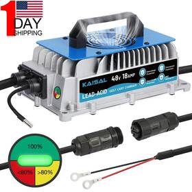 Mmt636-7 Autoand 48v 18a Golf Cart Lead-acid Battery Charger Ip67 1250w Aluminium M8 Terminal Us