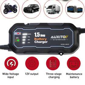 Dpcdq-1.5a Auxito 12v Auto Car Battery Charger Trickle Maintainer Boat Motorcycle Portable
