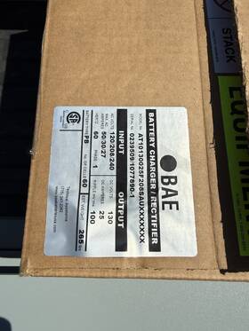 At130025f208sauxxxxx Bae New Battery Charger At10 130 Vdc 25 Amps Dc Input 120 208 240 1 Phase Ac