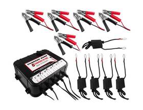 Te4-0226 Banshee 5 Bay 6/12v 1.5amp Battery Charger/maintainer With Alligator And Eyelet Connector