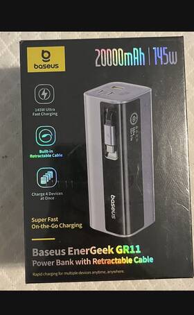 Gr11 Baseus Energeek Power Bank 20000mah 145w Retractable Cable Usb