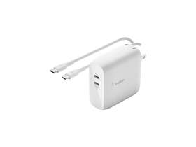 Wch003dq2mwh-b6 Belkin White Boost Charge Dual Usb-c Gan Wall Charger 68w