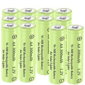 Betmaxful 704444834312 12 Packs 1.2v Aa 300mah Ni-mh Rechargeable Batteries For Solar Lights Size
