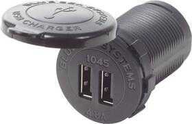 1045 Blue Sea Systems 121344594638 12/24v Dual Usb Charger 1 1/8 Hole Mount Part By Sys