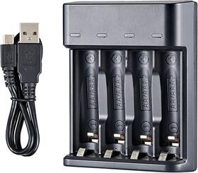 Bubucam 768655787263 4 Slot Battery Charger For Aa/aaa Batteries Nimh Usb Universa