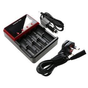 Df-mdh6u Cameron Sino Battery Charger For 10440 14500 16340 25500 26650 Aa Aaa With Uk Ac And Car Cord