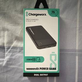 Cx6861bk Chargeworx 10000mah Power Bank Dual Output Usb Usb-c Micro