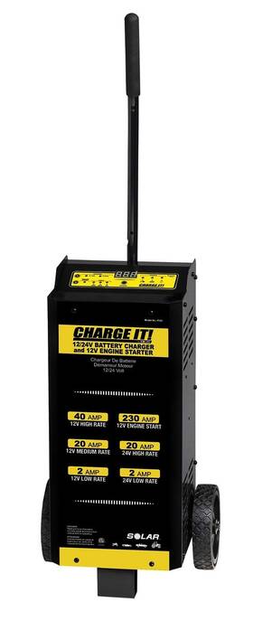 4745 Clore Automotive 010271026593 Charge It 12/24v Wheeled Battery Charger With Engine Start Black/yellow