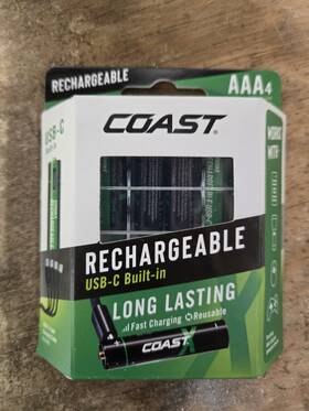 31008 Coast Products Zithion-x Aaa Rechargeable Lithium-ion Batteries With Usb