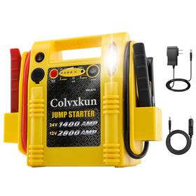 Hh974-a Colvxkun 12v/24v Jump Starter 2800/1400 Peak Amp Battery For Truck Car Tr