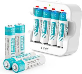 Q022k Czvv J818j Rechargeable Aa 1.5v Lithium Batteries 8-pack Full-recharged Long-lasting 35