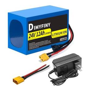 24v12ah Dimyfiny 24v 12ah Lithium Battery Built-in 25a Bms With Fast Charger Xt60