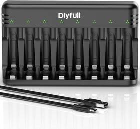 Dlyfull 726084159426 8 Bay Aa Aaa Battery Charger With Usb-c High-speed Charging Independent