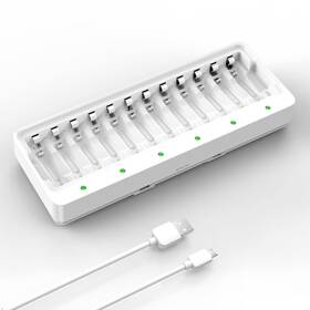Bsdu122021 Dlyfull 12 Bay Aa Aaa Battery Charger Usb And Type-c Selectable High-speeding