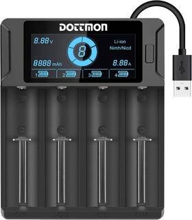 Dottmon 645312483150 Lcd Smart Universal Battery Charger 4 Bay For Rechargeable Batteries Aa Aaa N