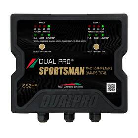 Ss2hf Dual Pro Sportsman Series Hf Battery Charter - 20 Amp 2 Bank Upc