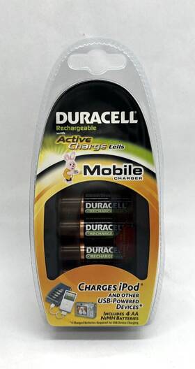 Cef23au Duracell 000394091955 Mobile Charger With 4 Aa Rechargeable Nimh Batteries