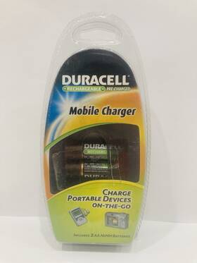 Duracell 041333132358 Portable Mobile Charger 2 X Aa Rechargeable Batteries 2000 Mah