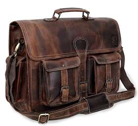 5004592 Duracell Leather 16 Inch Laptop Messenger Bag Vintage Briefcase Satchel For Men And Women