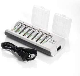 Ebl-808 Ebl 445057280297 808 Rapid 8 Bay Smart Aa Aaa Battery Charger With 8pcs 800mah Ni-mh