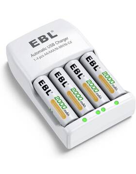 Ebl 705353131547 Cargador De Bater A Aa Aaa Baterias Recargables Para Ni-mh Ni-cd Pilas