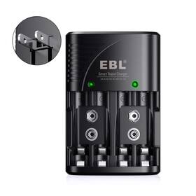 Ebl-802 Ebl 744110125016 Smart Rapid Aa Aaa Charger For 9v Rechargeable Batteries Ni-mh Ni-cd