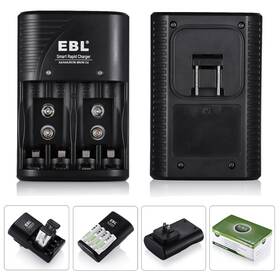 Ebl 747180873160 4 Slot Rapid Battery Charger For Aa/aaa Ni-mh 9v Ni-cd Rechargeable Batteries Us