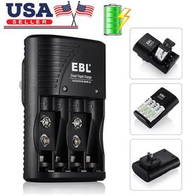 Ebl-802 Ebl 747180873849 Rapid Smart Charger For 9v Aa Aaa Nimh Nicd Rechargeable Battery 3 In 1