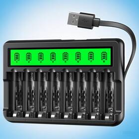 Ebl 747180886368 Intelligent Charger For Aa Aaa Ni-cd Ni-mh Rechargeable Batteries 8 Slot Lcd