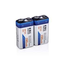 81618171 Ebl 9v Rechargeable Batteries 600mah Li-ion / 280mah Nimh 6f22 9 Volt Charger