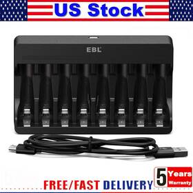 Adb000533 Ebl A9 8-slot 1.5v Lithium Battery Charger For Aa Aaa Li-ion Rechargeable Batteries