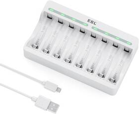 C9010n Ebl 8 Bay Aa Aaa Battery Charger For Nimh Nicd Rechargeable Batteries Usb High-s
