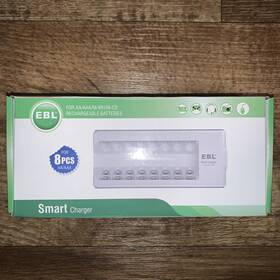 C9042w Ebl Aa Aaa Battery Charger 8 Bay For Nimh Nicd Rechargeable Plug Fast White