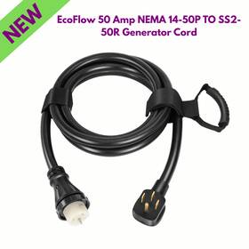 Efl-50ampgeneratorcord Ecoflow 50 Amp Nema 14-50p To Ss2-50r Generator Cord Home Backup Power