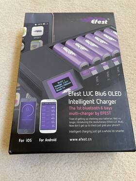 X0018a7bib Efest Luc Blu6 Oled Intelligent Charger Brand New Original Owner