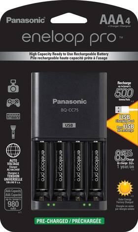 K-kj75k3a4ba Eneloop 073096902916 Panasonic Advanced Battery Charger With Usb Charging Port And 4a
