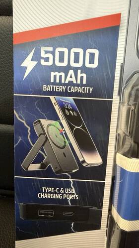 Eng-fc22 Energizer Magnetic Solar Power Bank 5000mah Usb-a Type-c Qi Wireless