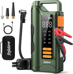 5000a Fejidaw Js-16 Jump Starter With Air Compressor Car Battery Jumper 16000mah Batt