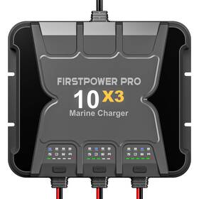 10x3-30a Firstpower Pro Upgraded 3 Bank Marine Battery Charger 10x3 30a 10a/bank - 12v Waterproof