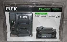 Fx0411-1cp Flex 195532301302 24v Starter Kit 5.0ah Battery Fx0121 And 160w Fast Charger New