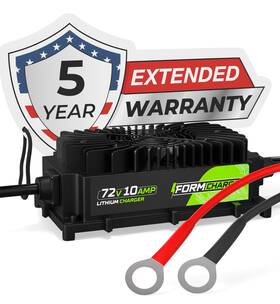 F72v10a24s Form 72v 10a Lithium Golf Cart Charger - Waterproof Design 87.6 Volt Output