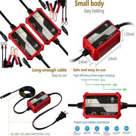 Bc-1a Foval 2-pack 1000ma Battery Charger 12v Automatic Smart Red Black