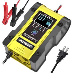 Foxsur 008574324485 New Upgrade Lithium Battery Charger 12v/24v 6amp Full Automatic Intelligen