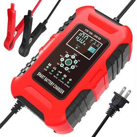 Foxsur 780669285245 10-amp 7-stage Car Battery Charger For Wet/gel/sla/lifepo4/lead-acid/agm Batt